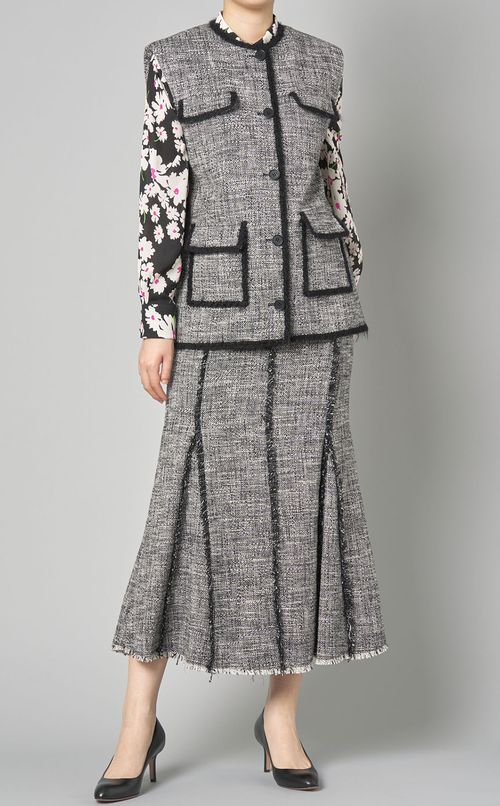 コットンツイードフレアスカート