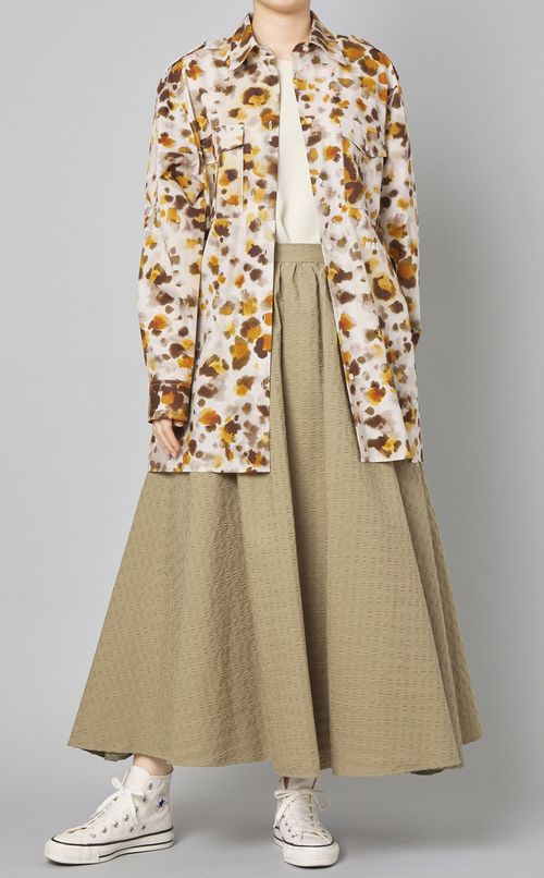 オーバーサイズレオパードプリントシャツ