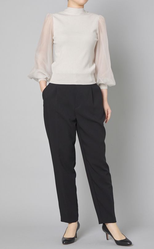 シアースリーブボウタイニット