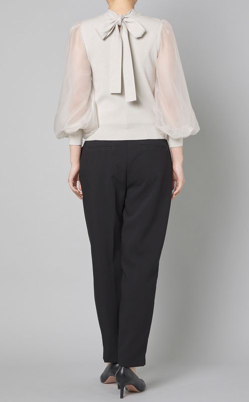 シアースリーブボウタイニット