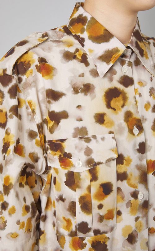 オーバーサイズレオパードプリントシャツ