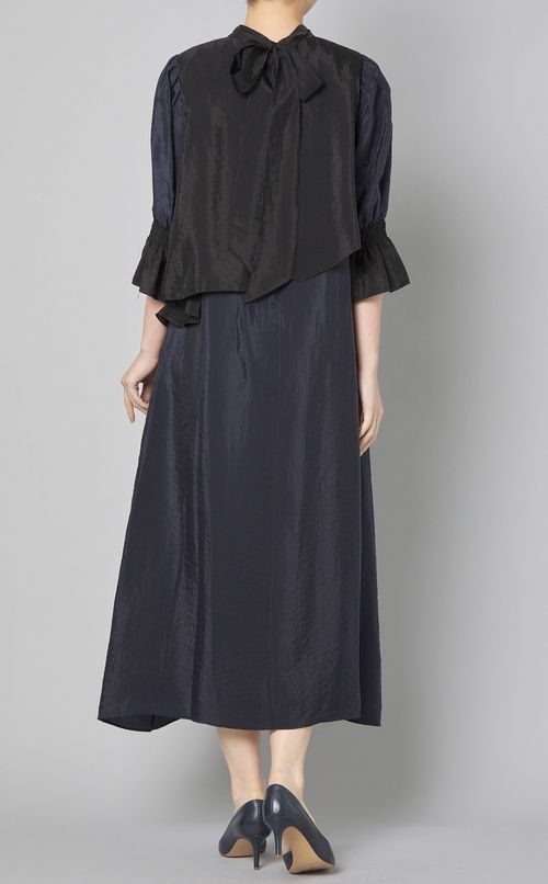 シアーバイカラーレイヤードドレス