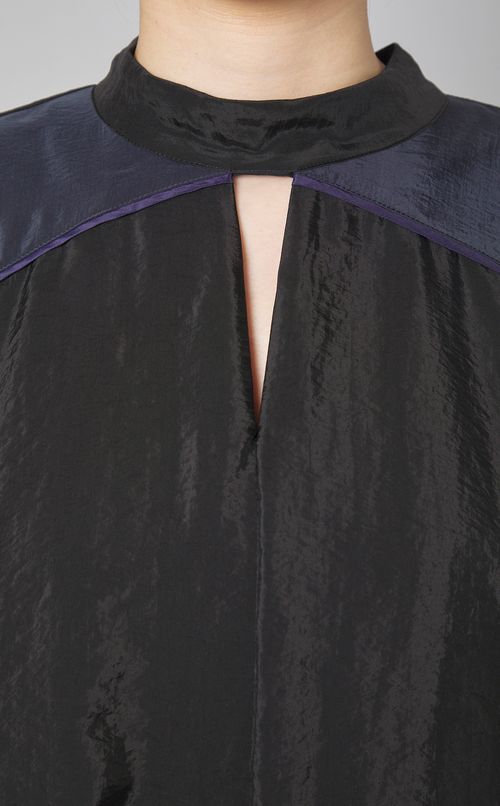 シアーバイカラーレイヤードドレス