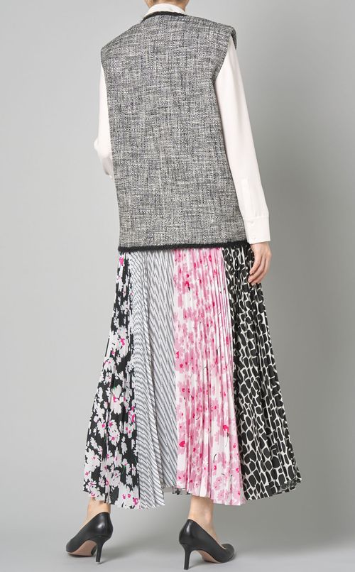 ツイードノーカラーベスト