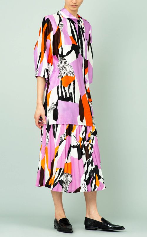 プリントプリーツスカート