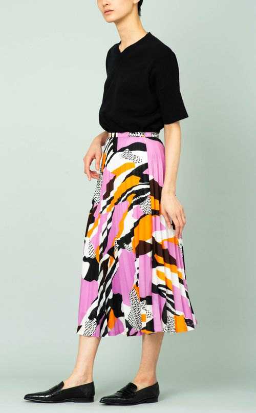 プリントプリーツスカート