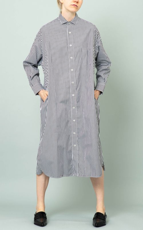 ストライプロングシャツワンピース