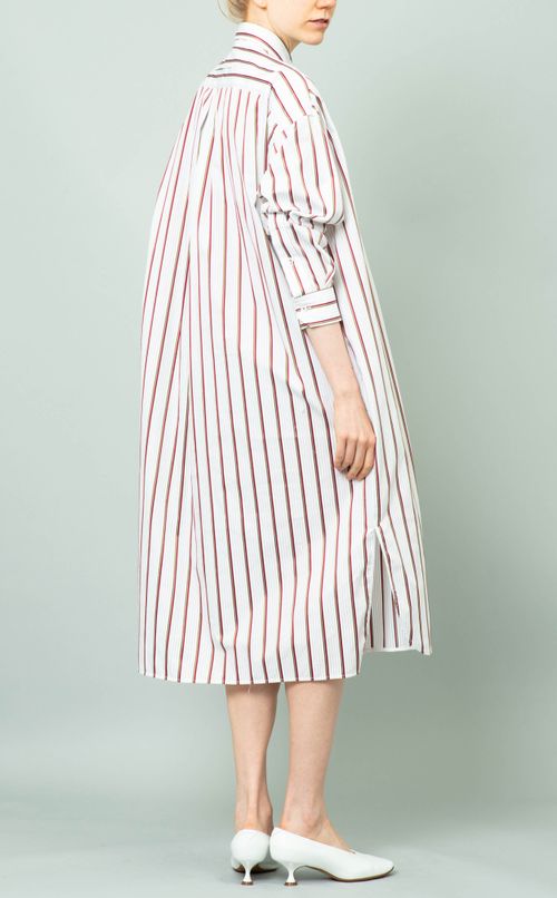 ストライプロングシャツワンピース