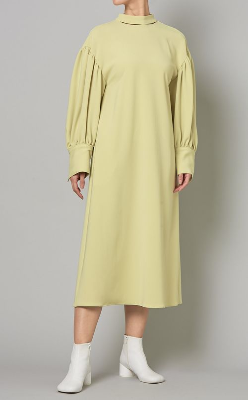 ギャザースリーブハイネックワンピース