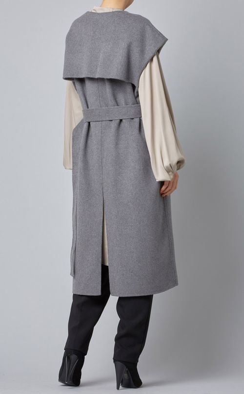 ウール混ロングジレ