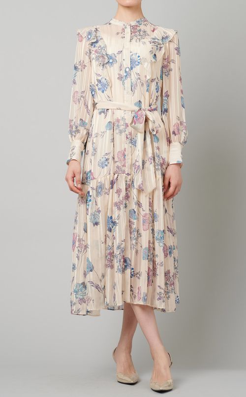 フラワープリントフリルワンピース