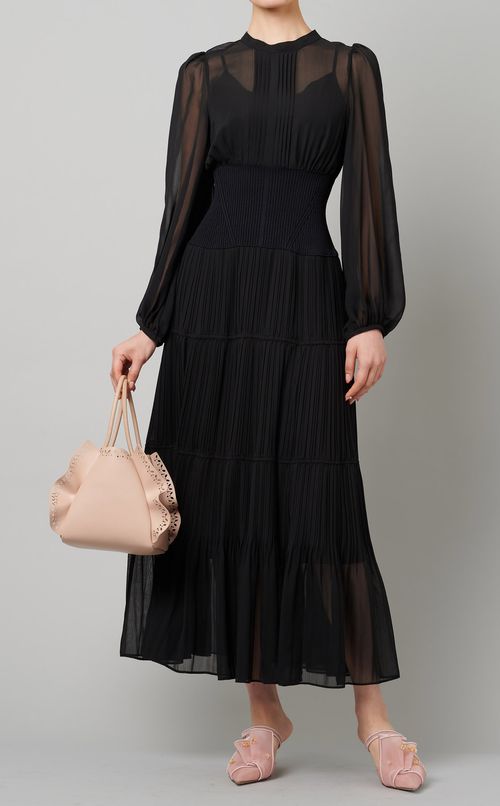 シャーリングシフォンワンピース