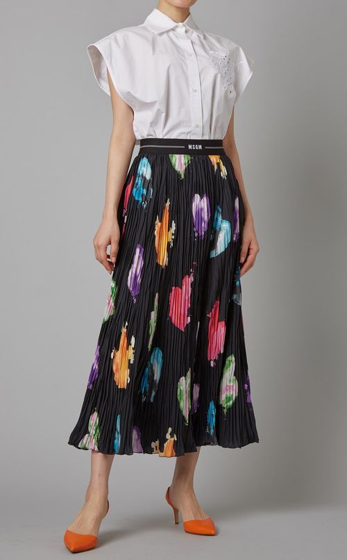 マルチハートプリーツイージースカート