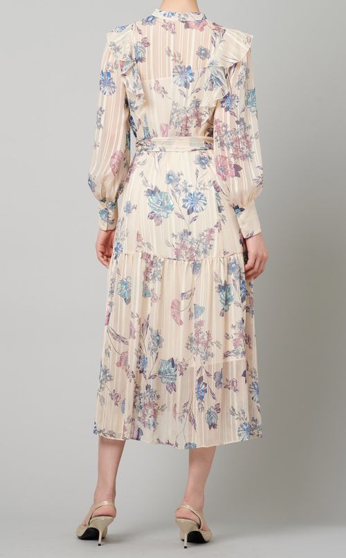 フラワープリントフリルワンピース