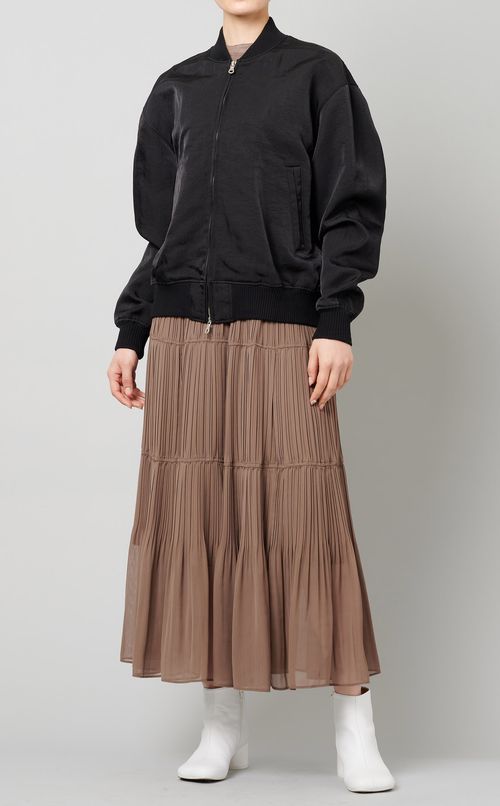 シャーリングシフォンワンピース