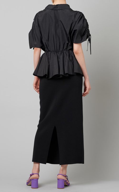 ギャザーブラウスニットコンビワンピース