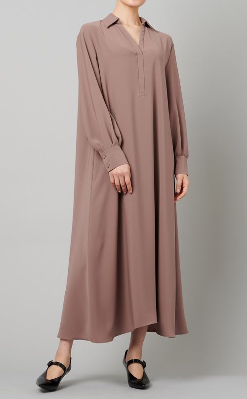 ロングフレアシャツドレス