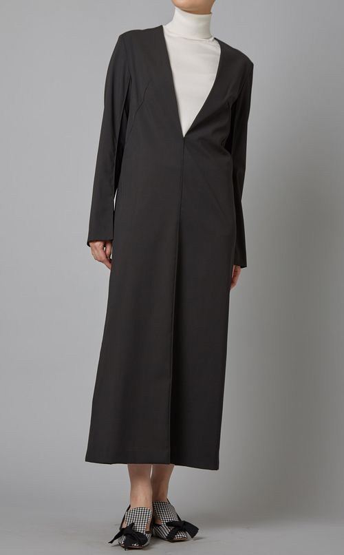 VネックIラインワンピース