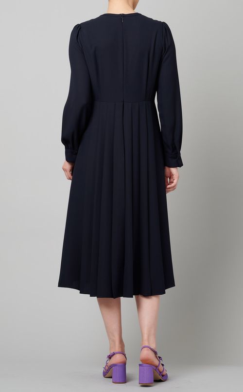 リボンタイ付プリーツワンピース