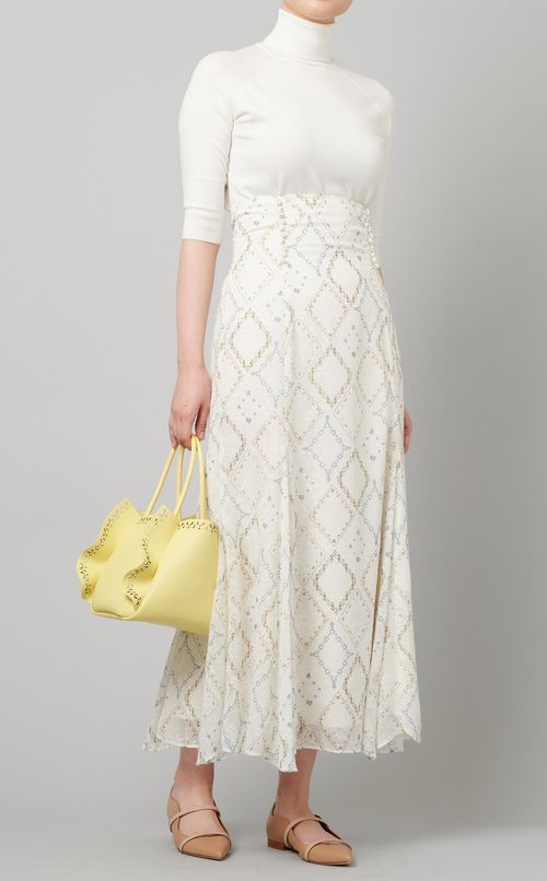 フラワープリントナロースカート