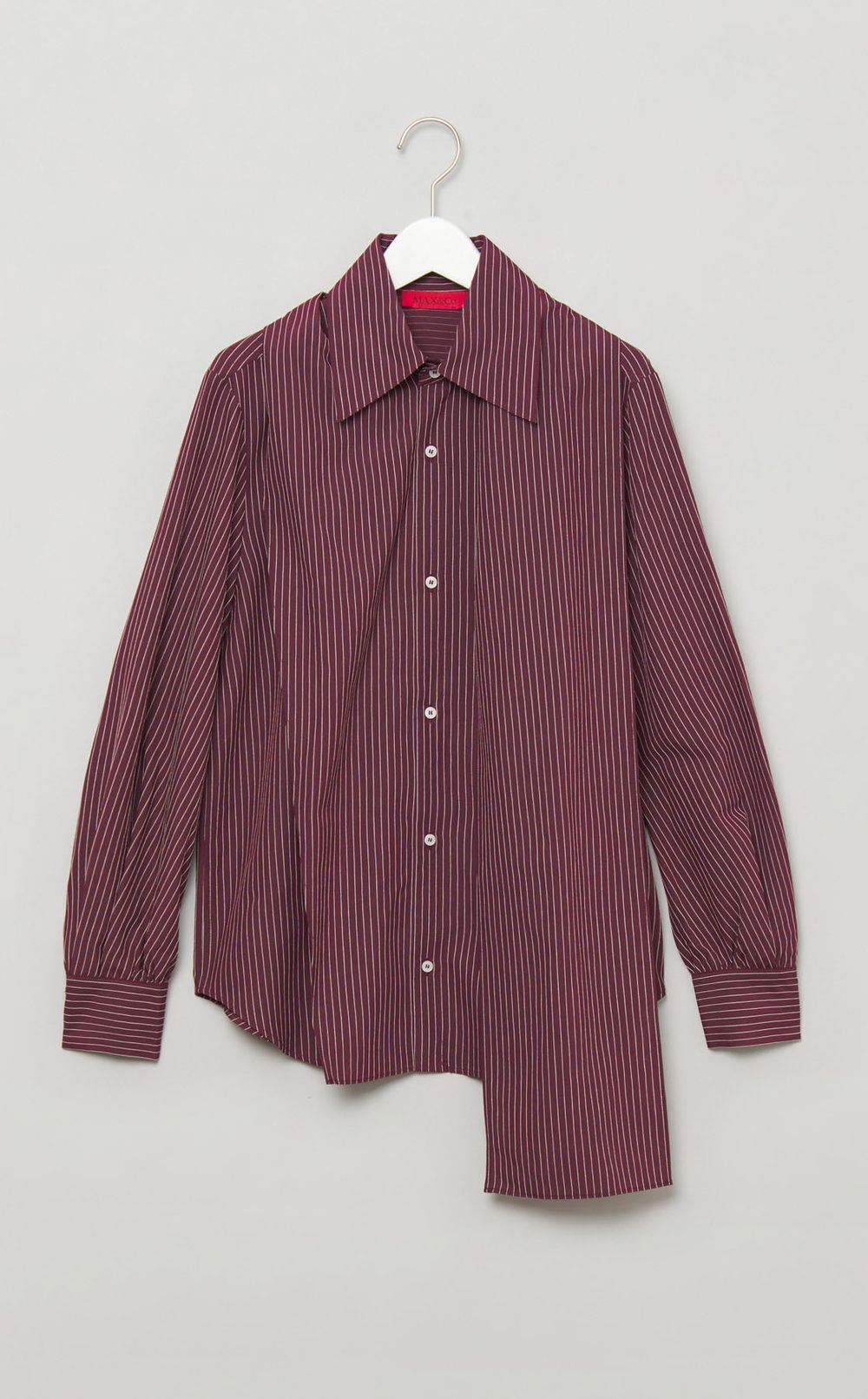 スカーフ付ピンストライプシャツ