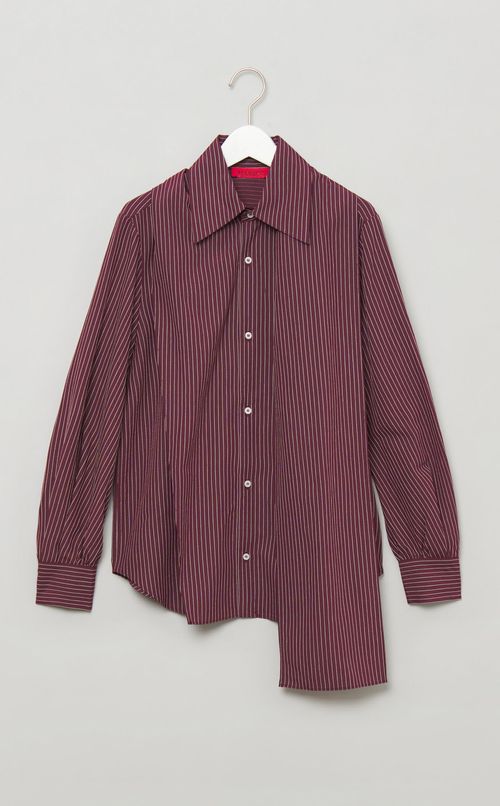 スカーフ付ピンストライプシャツ