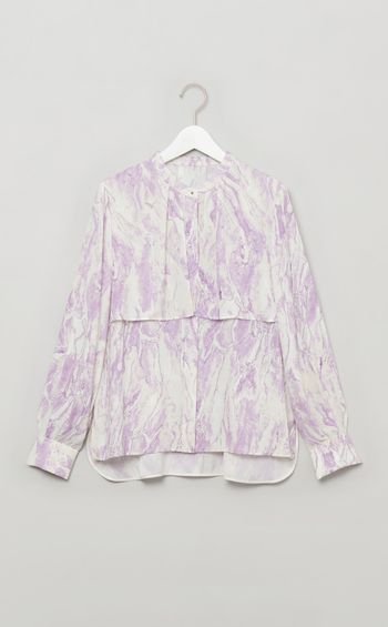 マーブルプリントブラウス