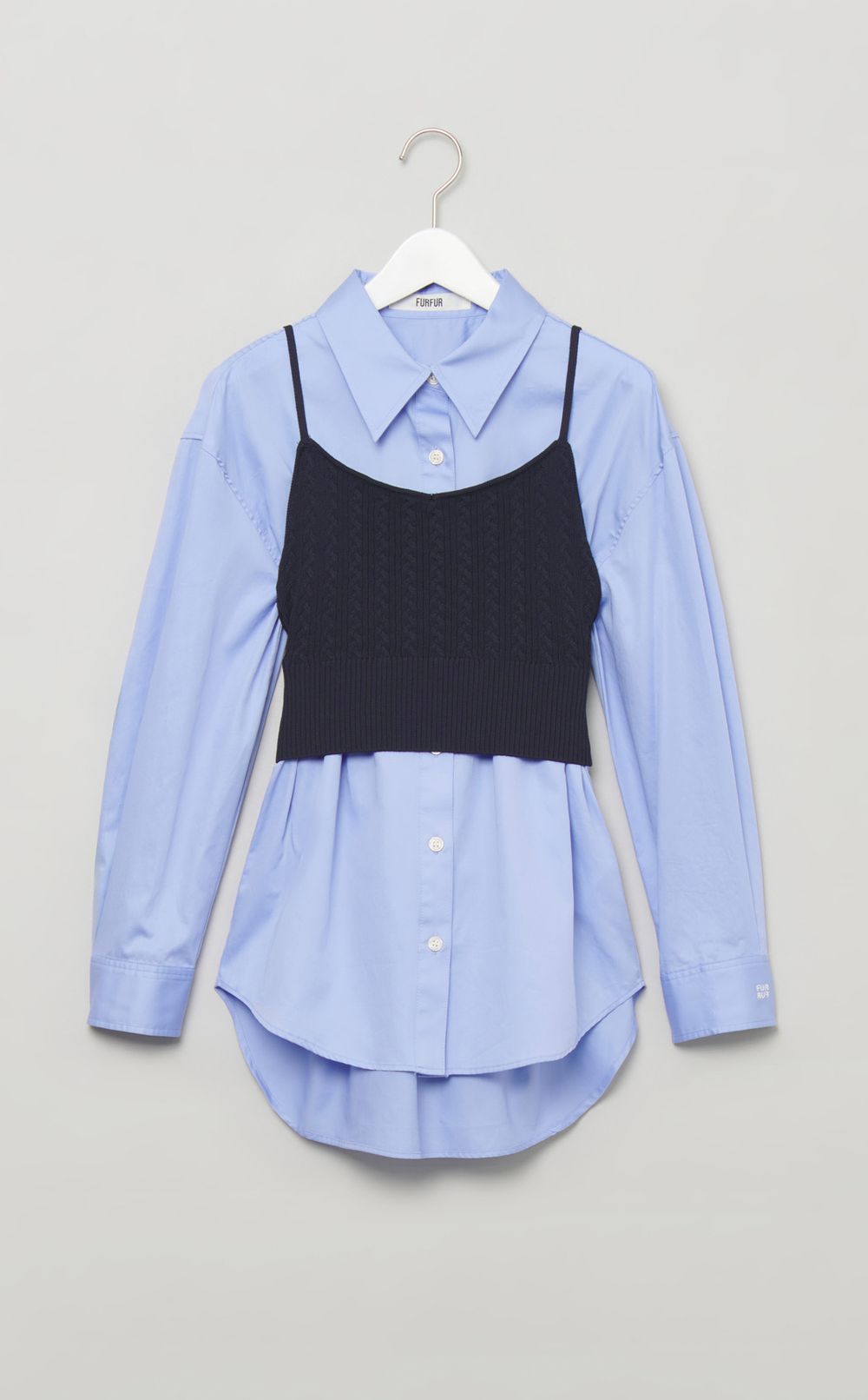 ニットビスチェレイヤードシャツ