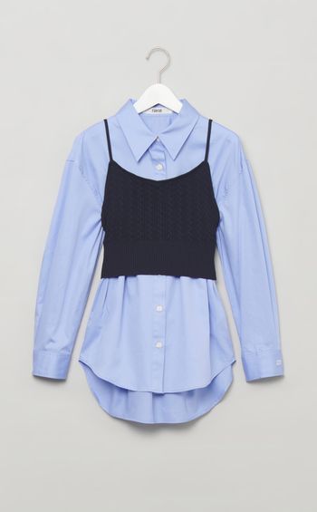 ニットビスチェレイヤードシャツ