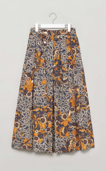 プリントギャザーロングスカー卜