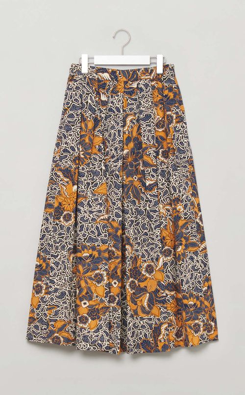 プリントギャザーロングスカー卜