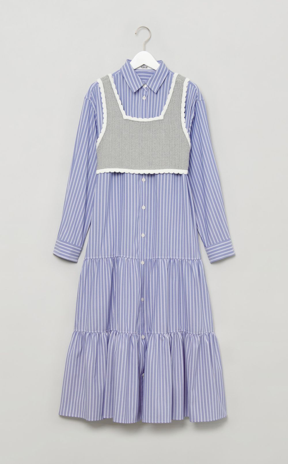 ベストレイヤードシャツワンピース