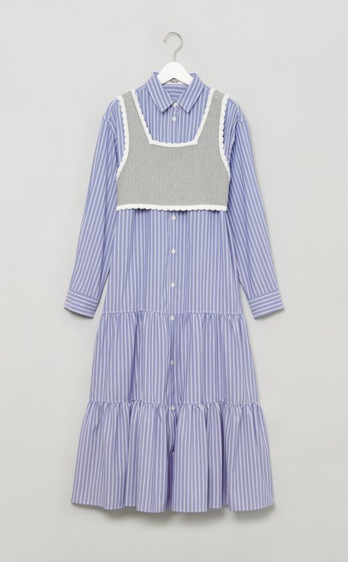 ベストレイヤードシャツワンピース