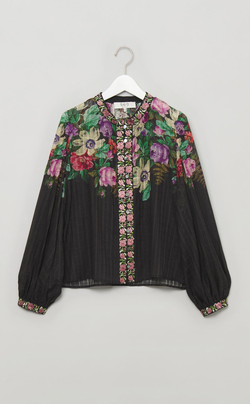 マルチフラワープリントブラウス