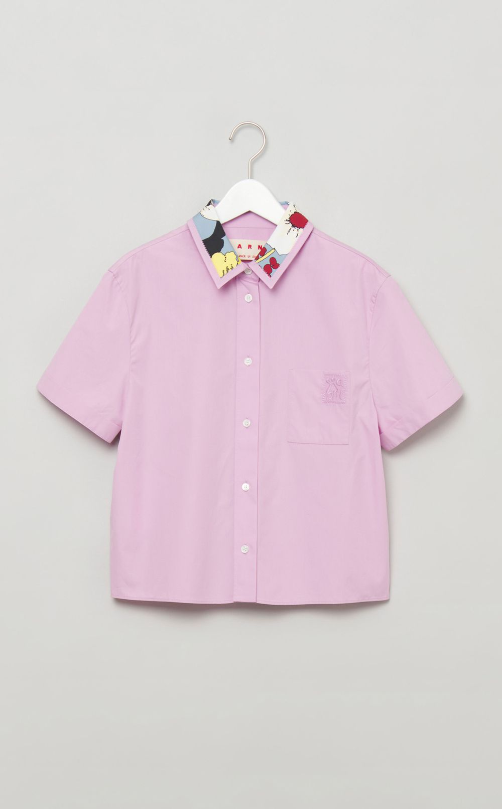 プリント切替コットンブラウス