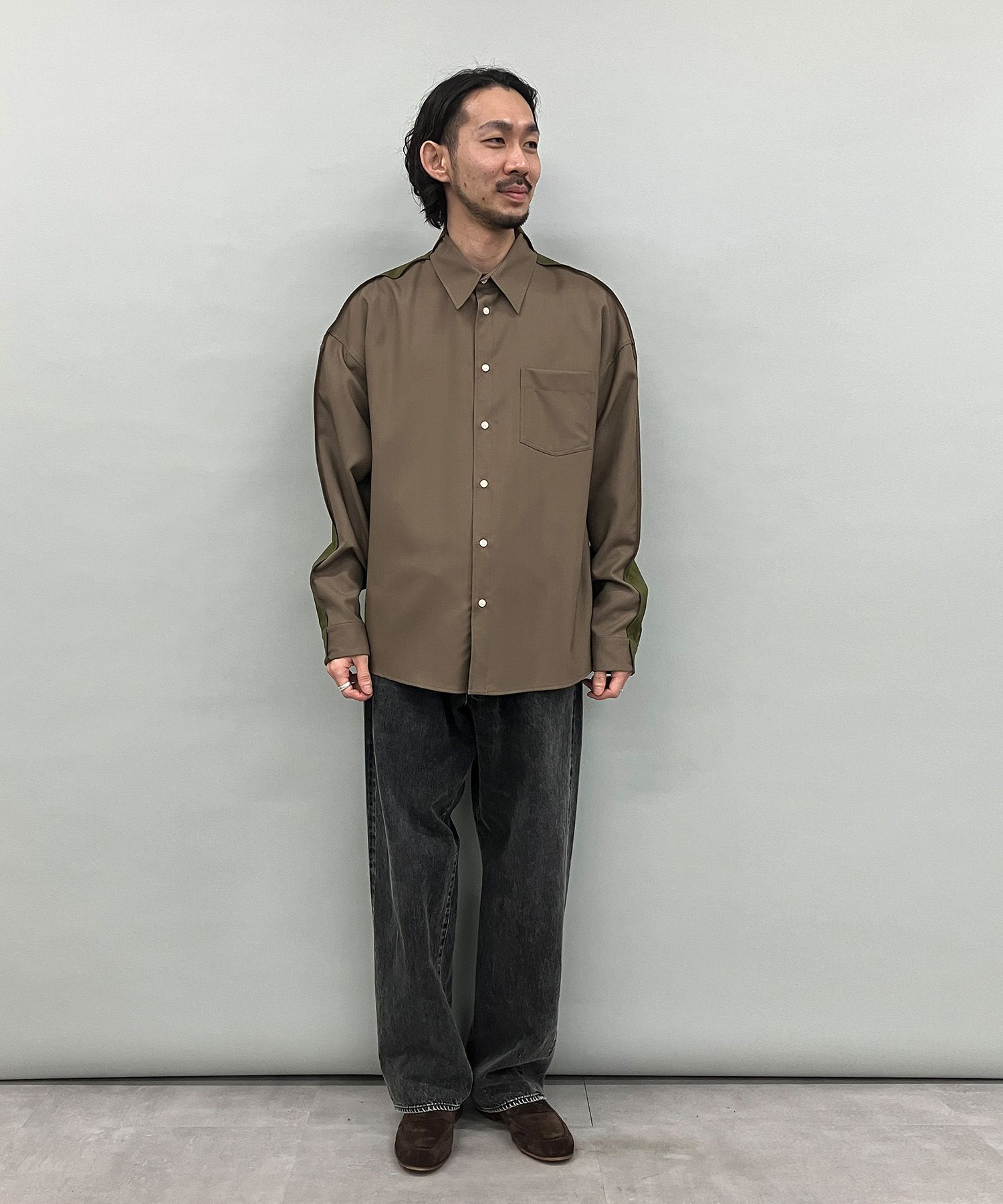 MARNI｜バイカラートロピカルウールシャツ
