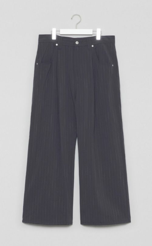 ストライプワイドワンタックパンツ