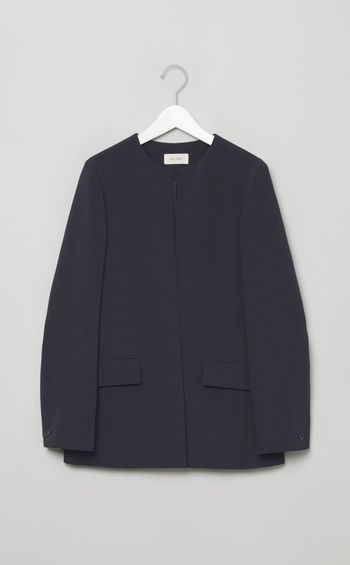 ノーカラークルーネックジャケット