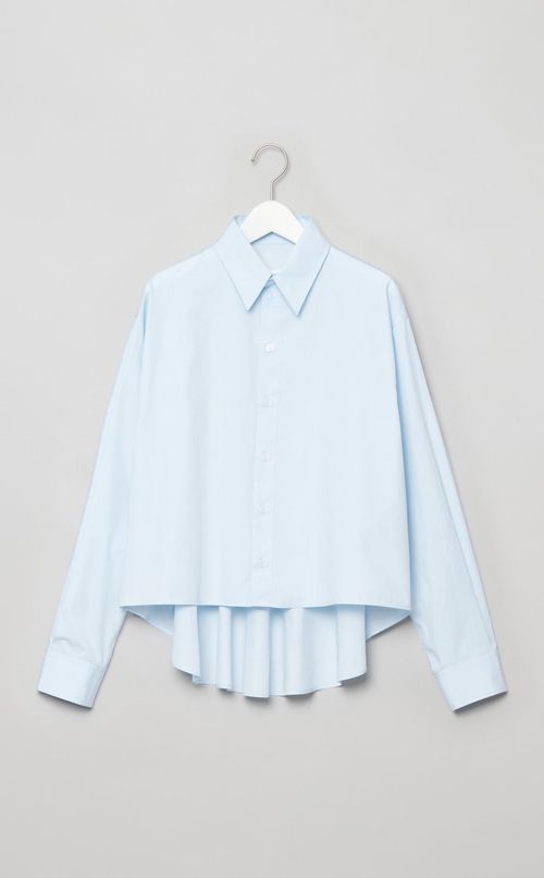 コットンポプリンバックテールシャツ