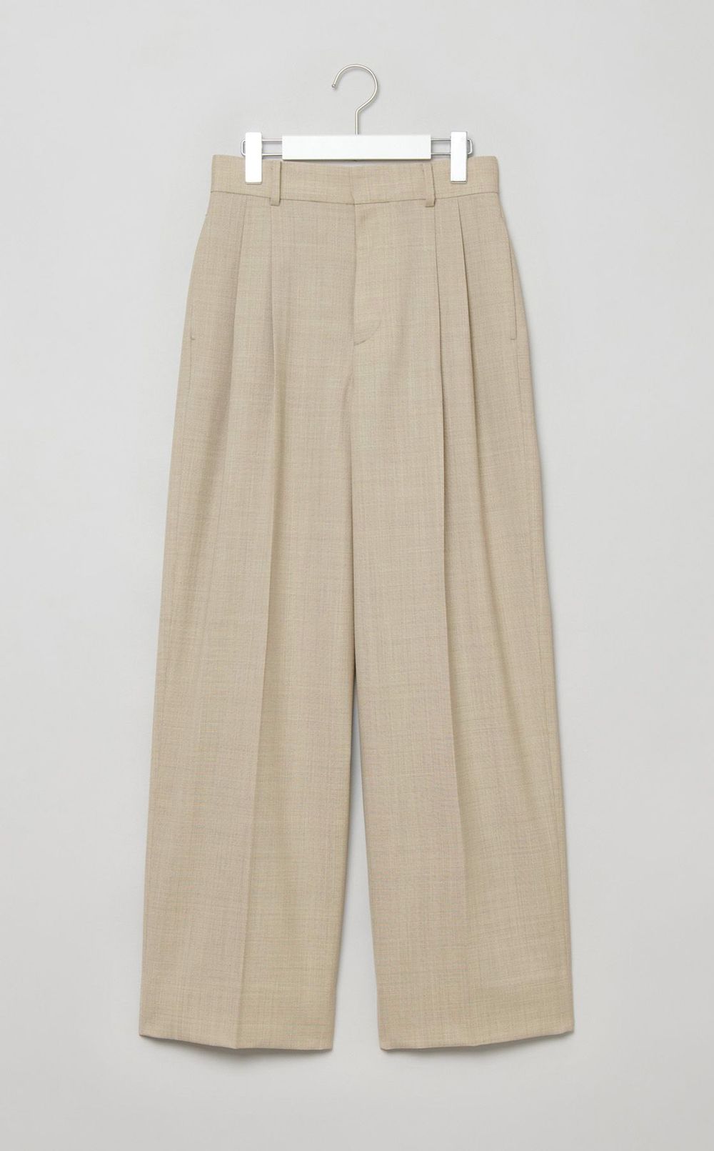 ストライプダブルタックテーパードパンツ