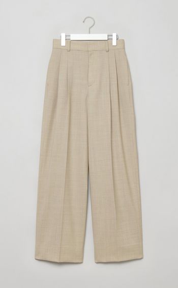 ストライプダブルタックテーパードパンツ