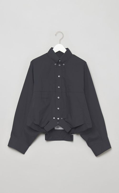 コットンポプリンアップサイドダウンシャツ