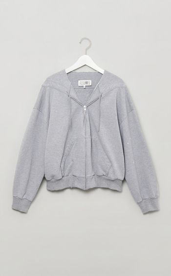 シームデザインジップスウェットトップス