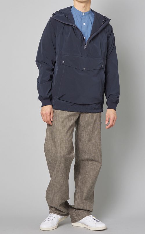 コットンスタンドカラーシャツ