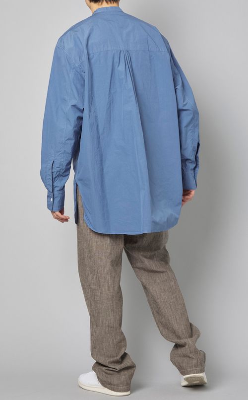 コットンスタンドカラーシャツ