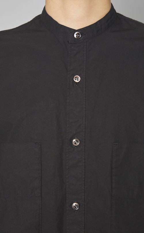 コットンスタンドカラーシャツ