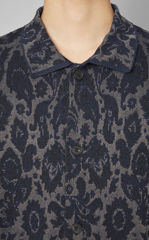 ペイズリーニットシャツ