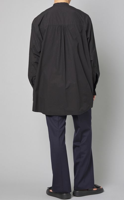 コットンスタンドカラーシャツ