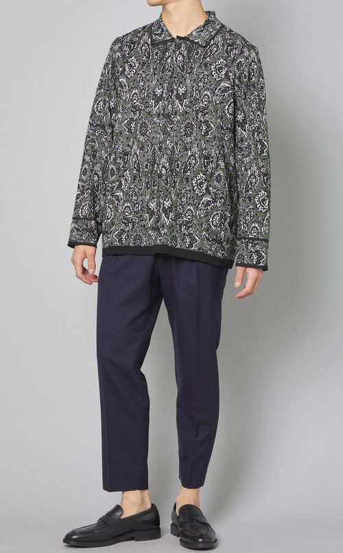 ペイズリーニットシャツ