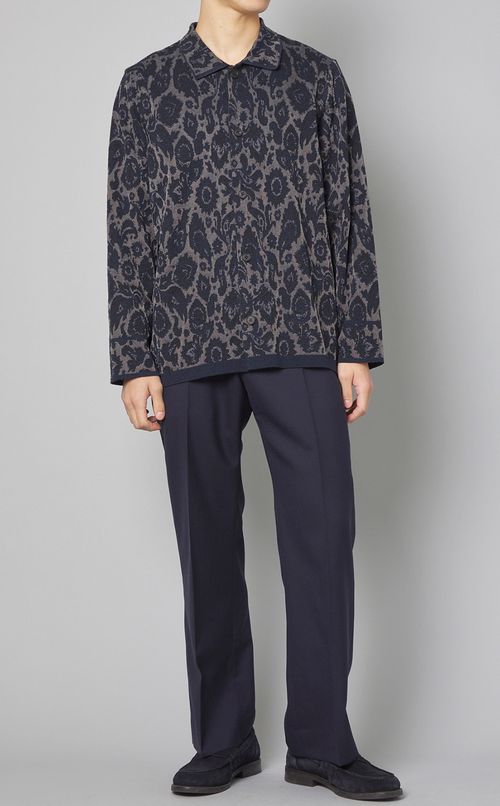 ペイズリーニットシャツ